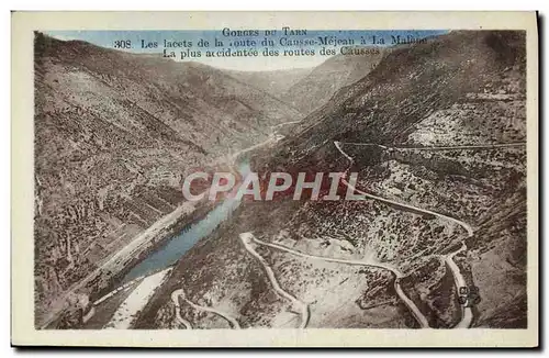Cartes postales Gorges Du Tarn Les lacets de la route de Causse Mejean a la Malene