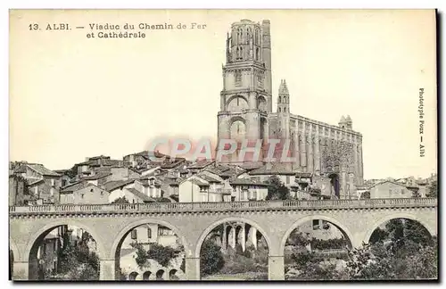 Ansichtskarte AK Albi Viaduc du Chemin de Fer et Cathedrale