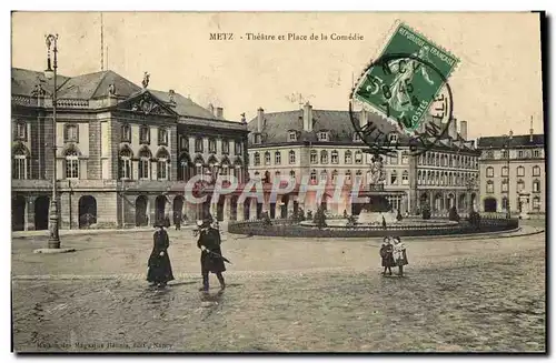 Cartes postales Metz Theatre Et Place De La Comedie
