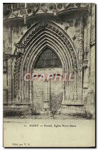 Ansichtskarte AK Niort Portail Eglise Notre Dame