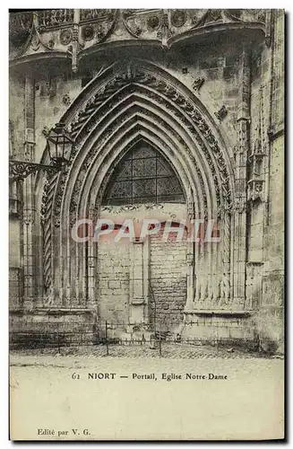 Cartes postales Niort Portail Eglise Notre Dame