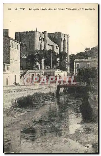 Cartes postales Niort Le Quai Cronstadt La Sevre Niortaise Et Le Donjon