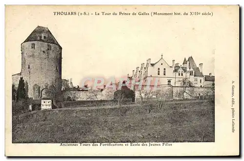 Ansichtskarte AK Thouars La Tour Du Prince De Galles Anciennes tours des fortifications et Ecole des jeunes fille