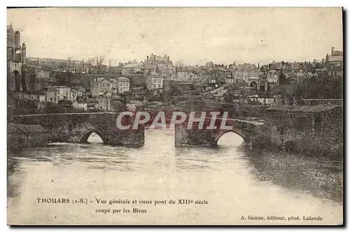 Cartes postales Thouars Vue Generale Et Vieux Pont Du 13eme