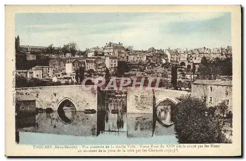 Cartes postales Thouars Vue Generale De La Vieille Ville Vieux pont du 13eme