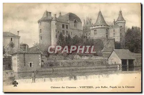 Cartes postales Chateaux Des Charentes Verteuil Pres Ruffec Facade Sur La Charente