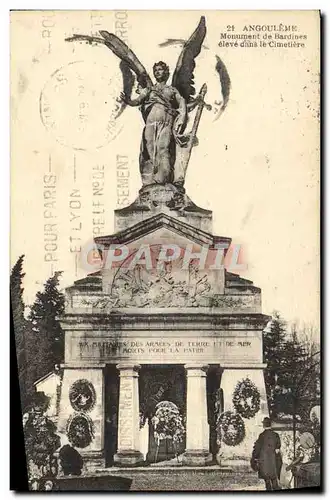 Cartes postales Angouleme Monument De Bardines Eleve Dans Le Cimetiere