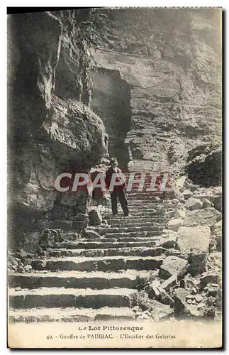 Cartes postales Le Lot Pittoresque Galeries Gouffre De Padirac L&#39Escalier Des Galeries