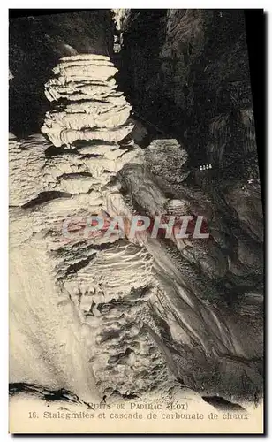 Cartes postales Puits De Padirac Stalagmites Et Cascade De Carbonate De Chaux