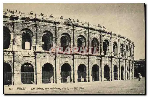 Cartes postales Nimes Les Arenes Vue Exterieure Detail