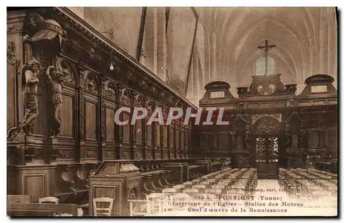 Cartes postales Pontigny Interieur De l'Eglise Stalles Des Moines