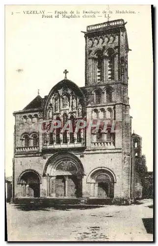 Cartes postales Vezelay Facade De La Basilique De La Madeleine