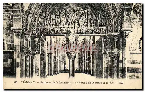 Ansichtskarte AK Vezelay Basilique De La Madeleine Le Portail Du Narthex Et La nef