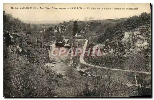 Cartes postales Vallee Du Cousin Les Sites Pittoresques Avallon Un Coin De La Vallee Route de Pontaubert