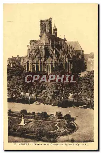 Cartes postales Nevers L&#39Abside De La Cathedrale Eglise St Cyr
