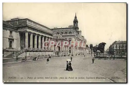 Ansichtskarte AK Tours Palais De Justice Hotel De Ville Place Du Palais De Justice Boulevard Heurteloup