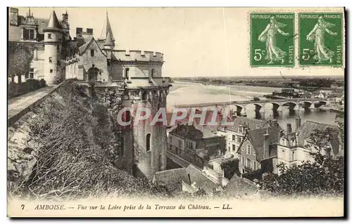 Cartes postales Amboise Vue Sur La Loire De la Terrasse Du Chateau