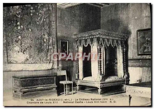 Ansichtskarte AK Azay Le Rideau Le Chaetau National Chambre De Louis XIII