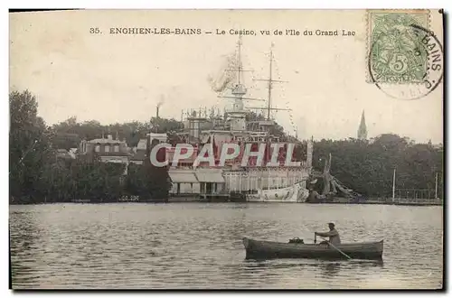 Cartes postales Enghien Les Bains Le Casino Vue De l'Ile Du Grand Lac