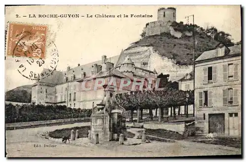 Ansichtskarte AK La Roche Guyon Le Chateau Et La Fontaine