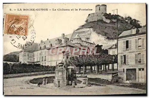 Cartes postales La Roche Guyon Le Chateau Et La Fontaine