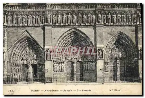 Ansichtskarte AK Paris Notre Dame Facade Les Portails