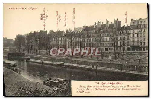 Cartes postales Paris Quai d&#39Anjou Hotel Du Duc De Lauzun