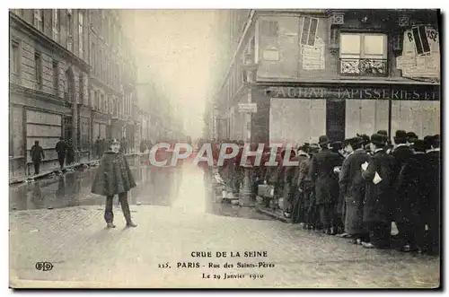 Ansichtskarte AK Crue De La Seine Paris Rue Des Saints Peres