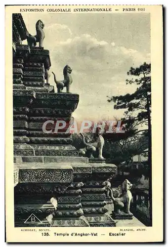 Cartes postales Exposition Coloniale Internationale Paris 1931 Temple D&#39Angkor Vat Escalier