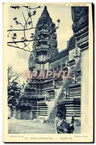 Cartes postales Exposition Coloniale Internationale Paris Temple D&#39Angkor Vat Facade Est