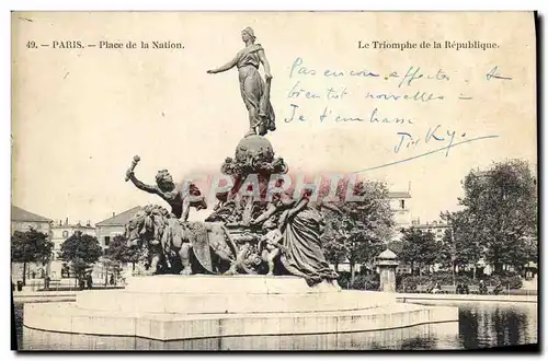 Cartes postales Paris Place De La Nation Le Trimophe De La Republique