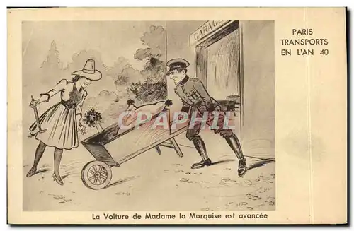 Cartes postales Paris Transports En L&#39An 40 La Voiture De Madame La Marquise Est Avancee