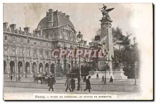 Cartes postales Paris Plage Du Carrousel Et statue De Gambetta