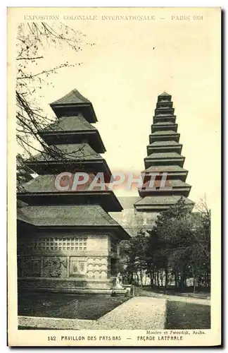 Cartes postales Exposition Coloniale Internationale Paris Pavillon Des Pays Bas Facade Latfrale