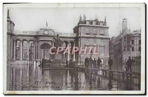 Cartes postales Paris Inondations 1910 La passerelle de la chambre des deputes