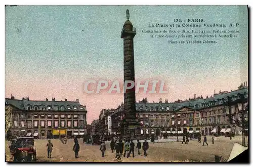 Cartes postales Paris La Place Et La Colonne Vendome