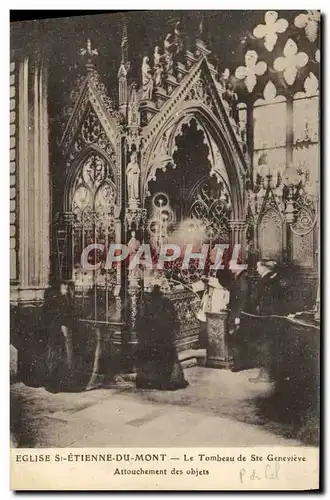 Cartes postales Eglise St Etienne Du Mont Le Tombeau De Ste Genevieve Attouchement Des Objects