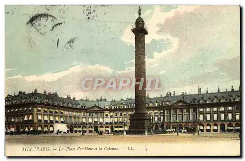 Cartes postales Paris La Place Vendome Et La Colonne