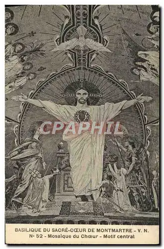 Cartes postales Basilique De Sacre Coeur De Montmartre Mosaique Du Choeur Motif central