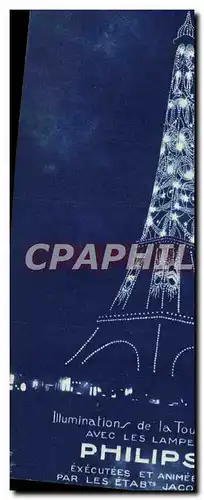 Cartes postales De la Tour Avec Les Lampe Philips Paris Etablissements Jacopozzi