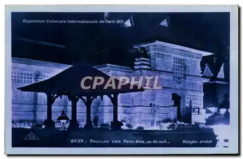 Ansichtskarte AK Exposition Coloniale Internationale De Paris Pavillon Des Pays Bas Vu De Nuit