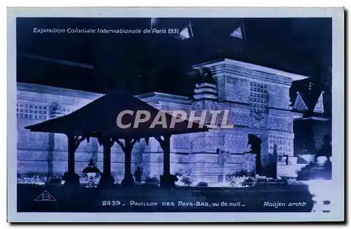 Cartes postales Exposition Coloniale Internationale De Paris Pavillon Des Pays Bas Vu De Nuit