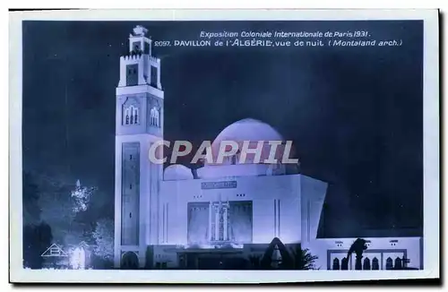 Cartes postales Exposition Coloniale Internationale De Paris 1931 Pavillon De l&#39Algerie Vue de nuit