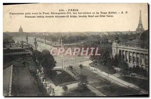 Ansichtskarte AK Paris Panorama Pris Vers Le Pont Alexandre Les Invalides Et La Tour Eiffel