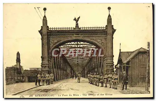 Cartes postales Strasbourg Le Pont Du Rhin Militaria