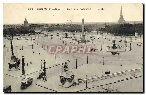 Cartes postales Paris La Place De La Concorde Tour Eiffel