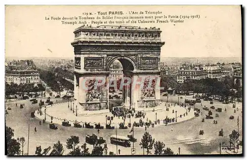 Ansichtskarte AK Tout Paris L&#39Arc De Triomphe La Foule Devant Le Tombeau