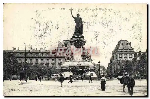 Cartes postales Paris Statue Et Place De La Republique