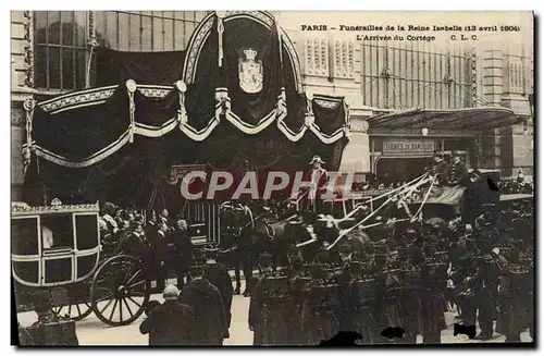 Cartes postales Paris Funerailles De La Reine Isabelle L&#39Arrivee Du Cortege