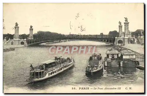 Ansichtskarte AK Paris Le Pont alexandre III Bateau Peniche